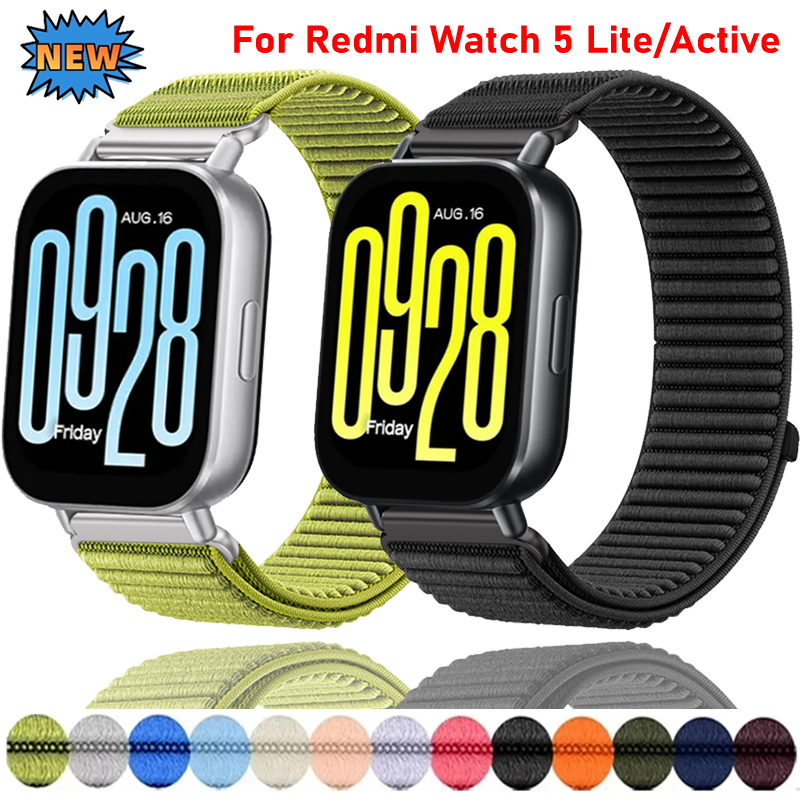18mm 20mm 22mm Nylon Strap For Redmi Watch 5 Lite/Active Needle And Thread Bracelet For Active Max/Helio/Bip 6/Balance 2