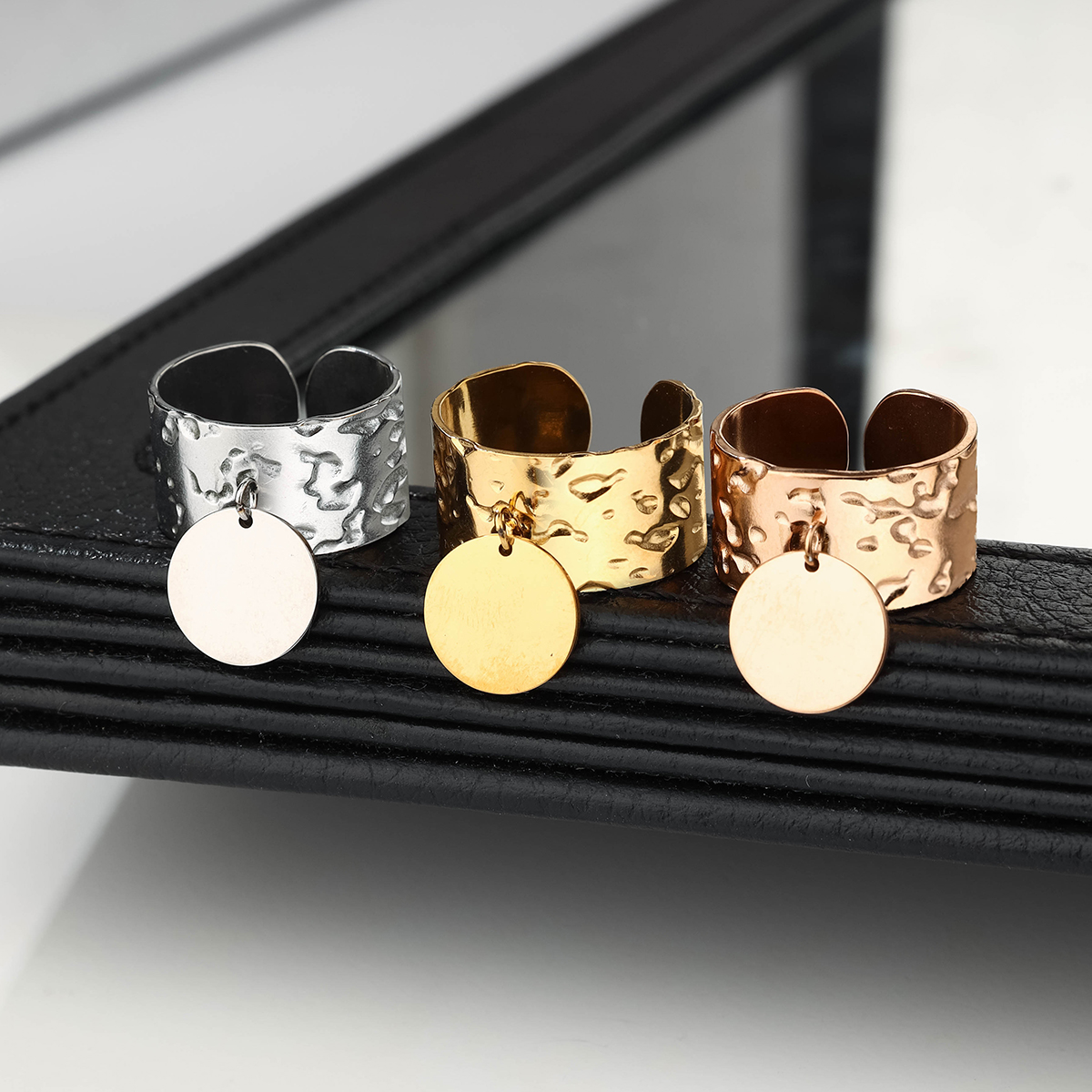 1pc new stainless steel personality fashion open adjustable ring niche design high-end ring versatile pen gpt
