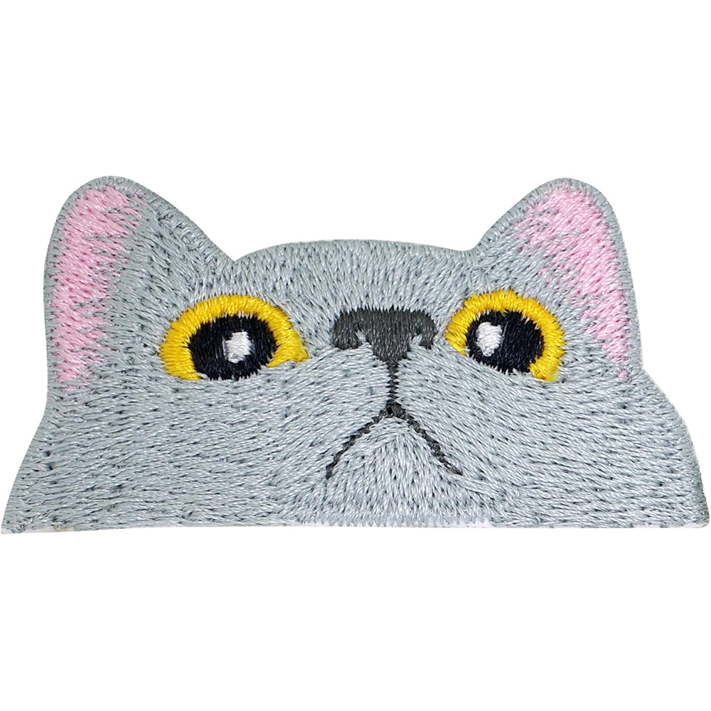 1 Pcs Cute Black Cat Face Embroidery Cloth Patch Crying Cat Badge DIY Clothing Bag Accessories Patch 3.8*7.6CM