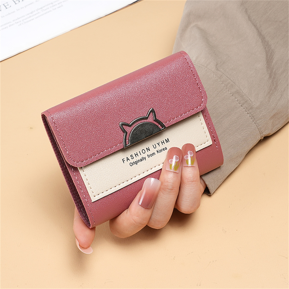 Factory direct new small wallet female short Korean version of the tide folding personality cute mini fashion wallet for student