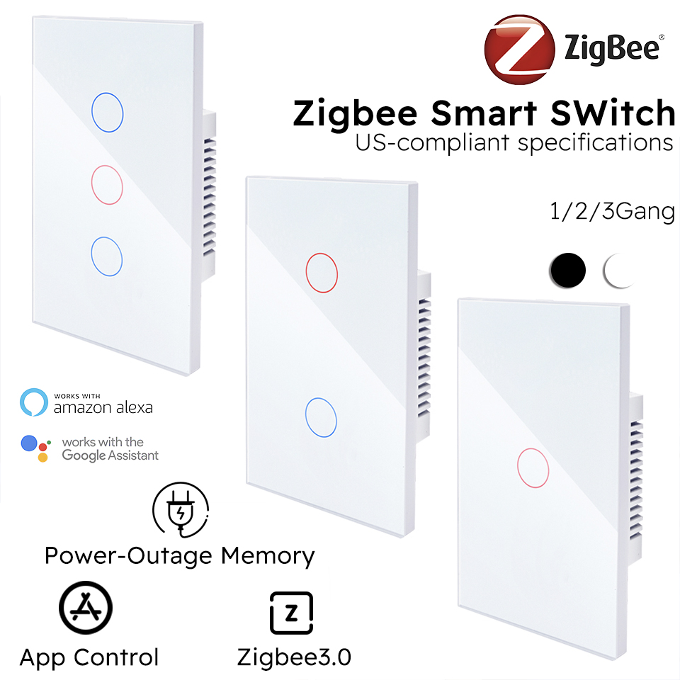 Zigbee smart switch Alexa voice control No neutral wire Install Touch light switch lightify