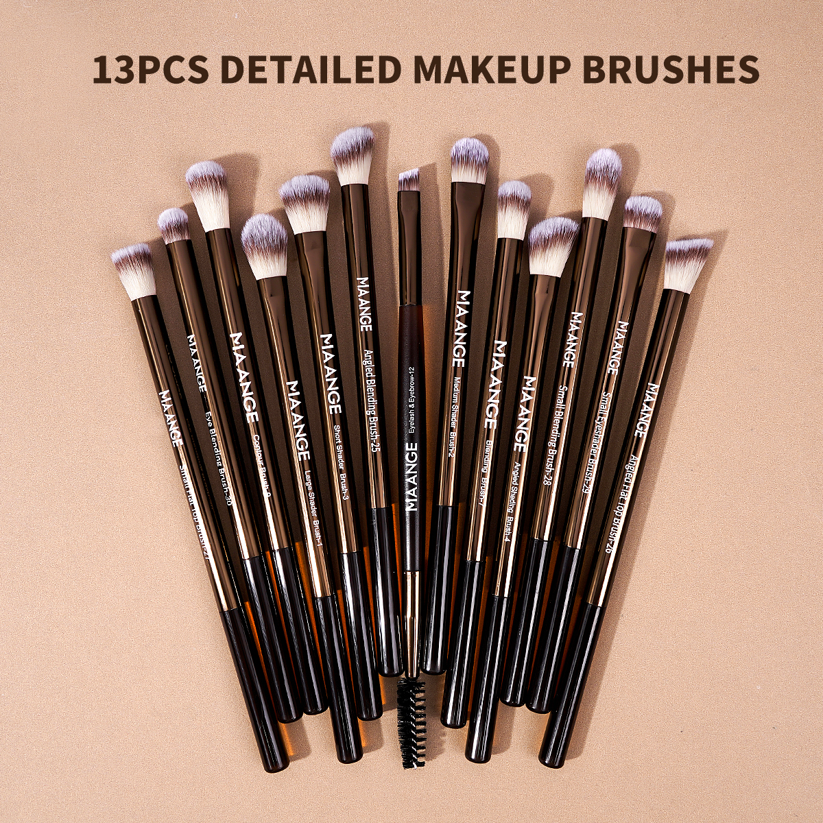 MAANGE 13pcs Professional Eyeshadow Brushes Set Blending Eyeliner Eyebrow Concealer Brushes Makeup Accessories for Friends