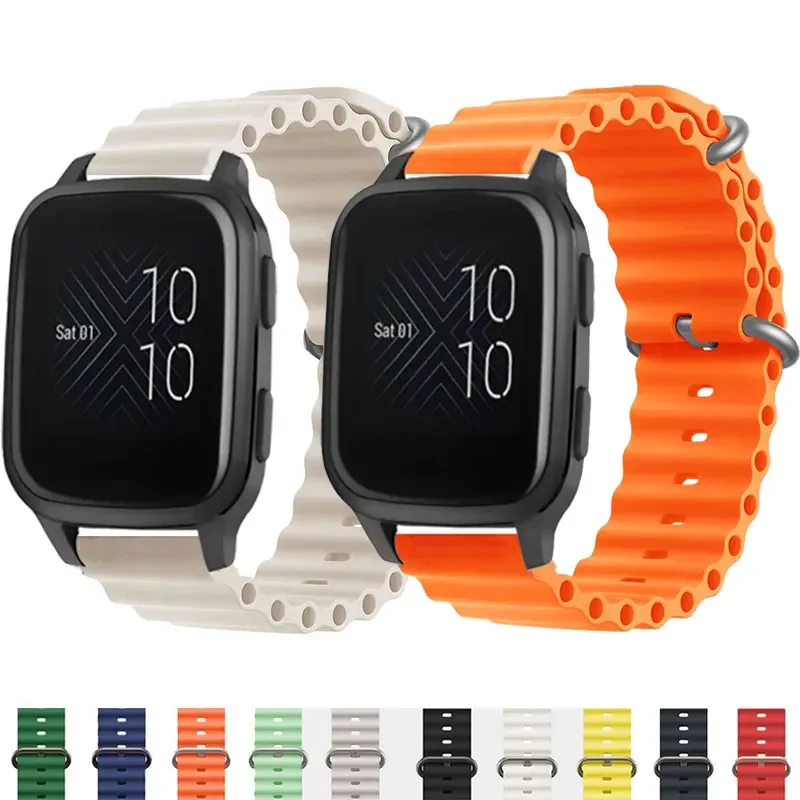 20mm 22mm Silicone Strap For Garmin Vivoactive 3 4 Band Watch Venu 2 SQ Forerunner 645 Wristband Ocean Bracelet Forerunner 245