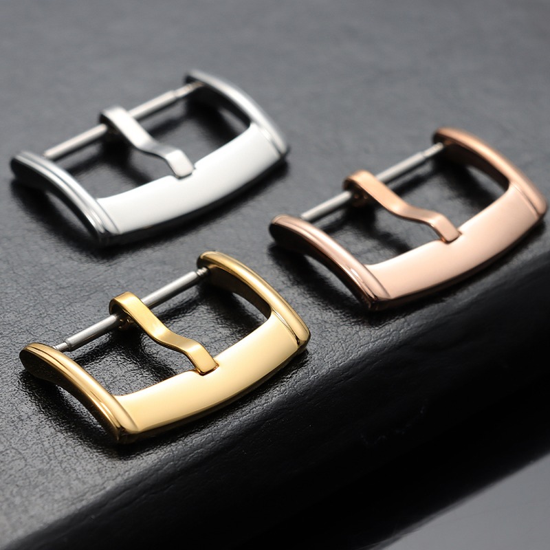 16mm 18mm 20mm 316L Stainless Steel Watch Buckle Pin Buckle Metal WatchBand Polished Clasp Solid Button Watch Buckle Accessories