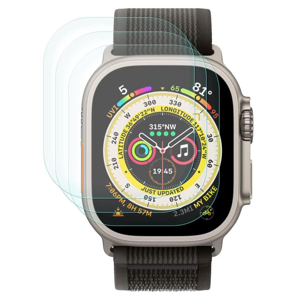 3PCS Tempered Glass Screen Protector for Apple Watch Ultra 3 2 1 49MM 49 MM Protective Flim Protection Screenprotector Accessory