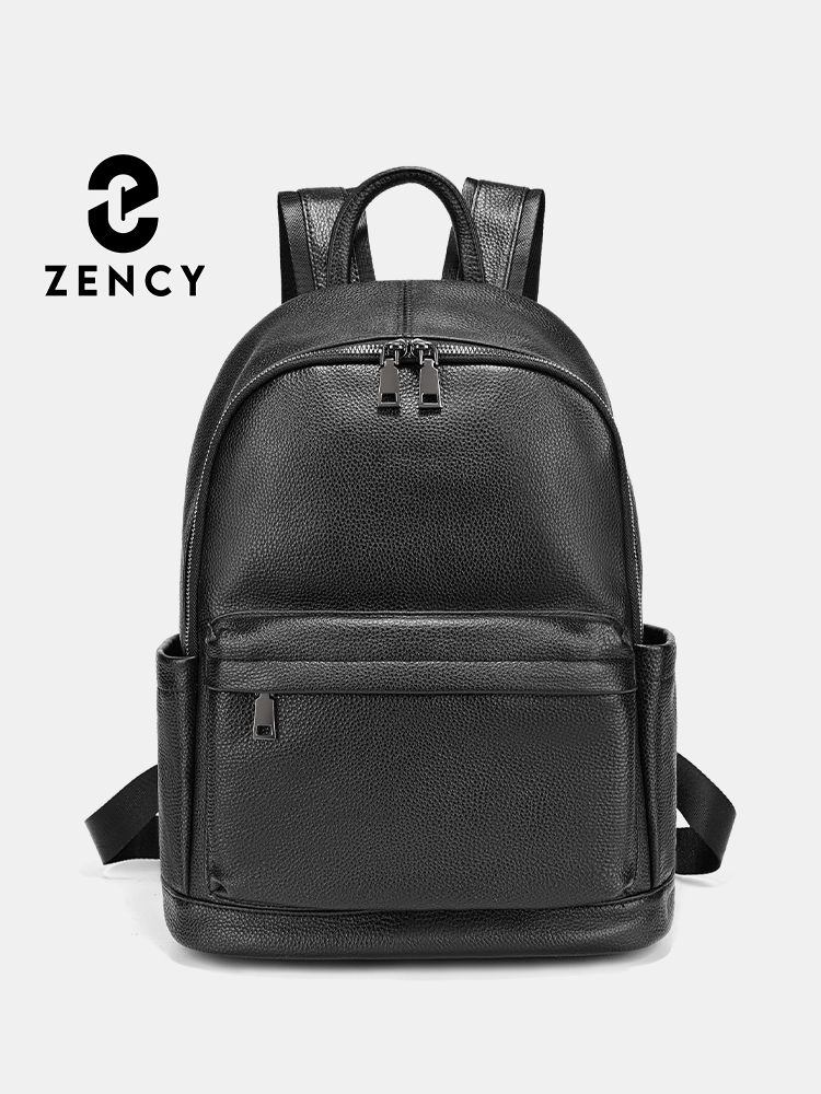 Zency Men Backpack Black Travel Carry-on Bag College Bookbag Work fits 12 laptop Business Large Rucksack Many Pocket