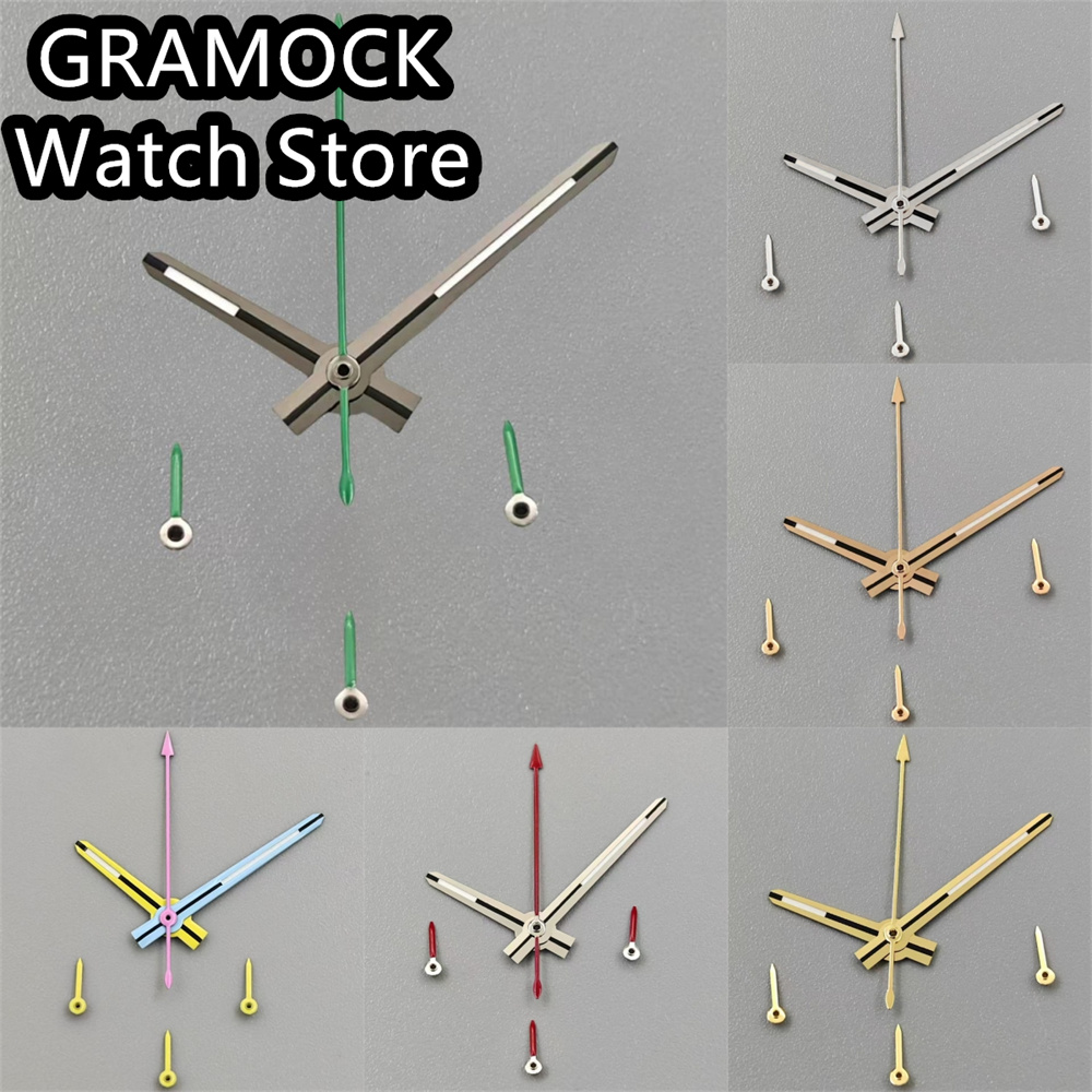GRAMOCK 31.5mm VK63 Quartz Dial With Hands Set Green Luminous Suitable For VK63 Quartz Movement Modified Watch Parts