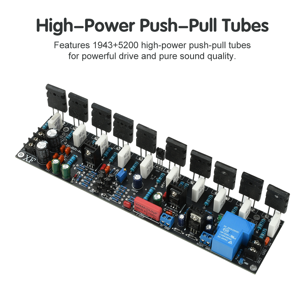 500W 400W 300W 200W 100W High Power Audio Amplifier Board 1943+5200 Tube DC 20V-90V HIFI Power Amplifier Speaker pen gpt