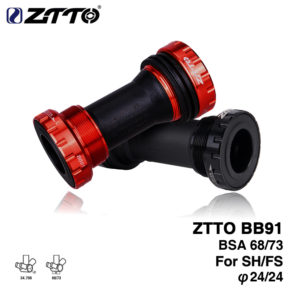 ZTTO MTB Bike BB91 External Bearing Bottom Bracket BSA68 BB68/73mmThread BB Waterproof For Hollow Tech Prowheel 24mm Crankset