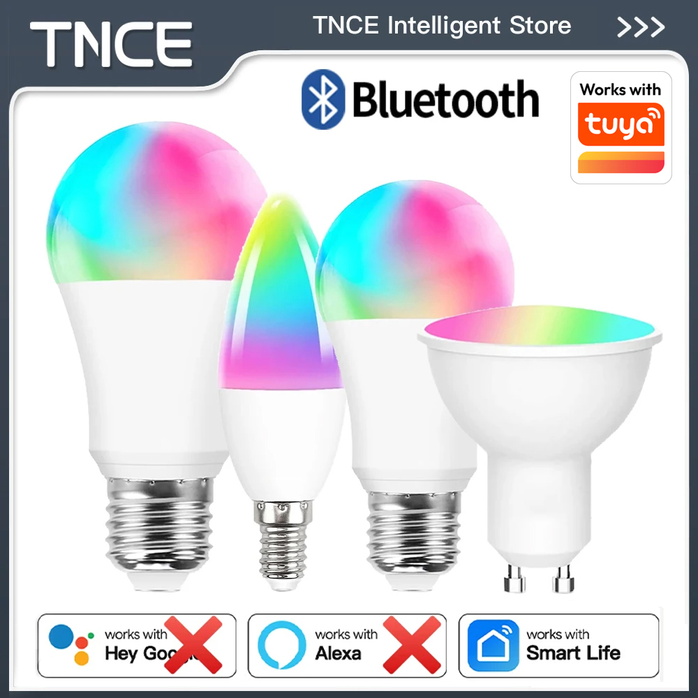 TNCE Tuya E27 Bulb WIFI Zigbee Bluetooth, Dimmable Light LED lamp 2700-6500k RGB,Smart Life APP, Voice with Alexa Home