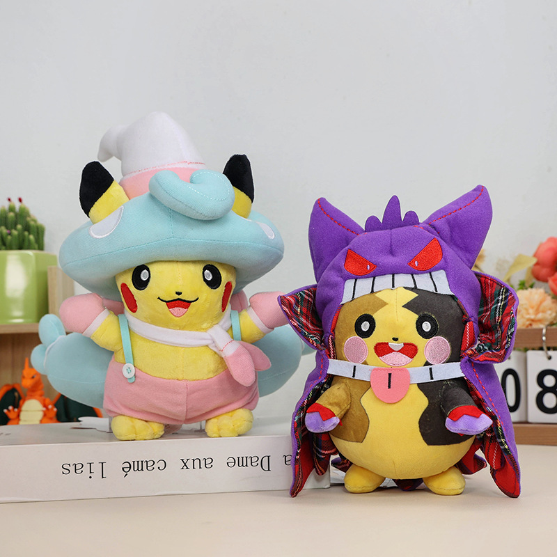 Pokemon Anime Pocket Monsters Pikachu Cosplay Toy Halloween Pikachu Cos Mimikyu Hattrem Peluche Doll Morpeko Gengar Plush Doll