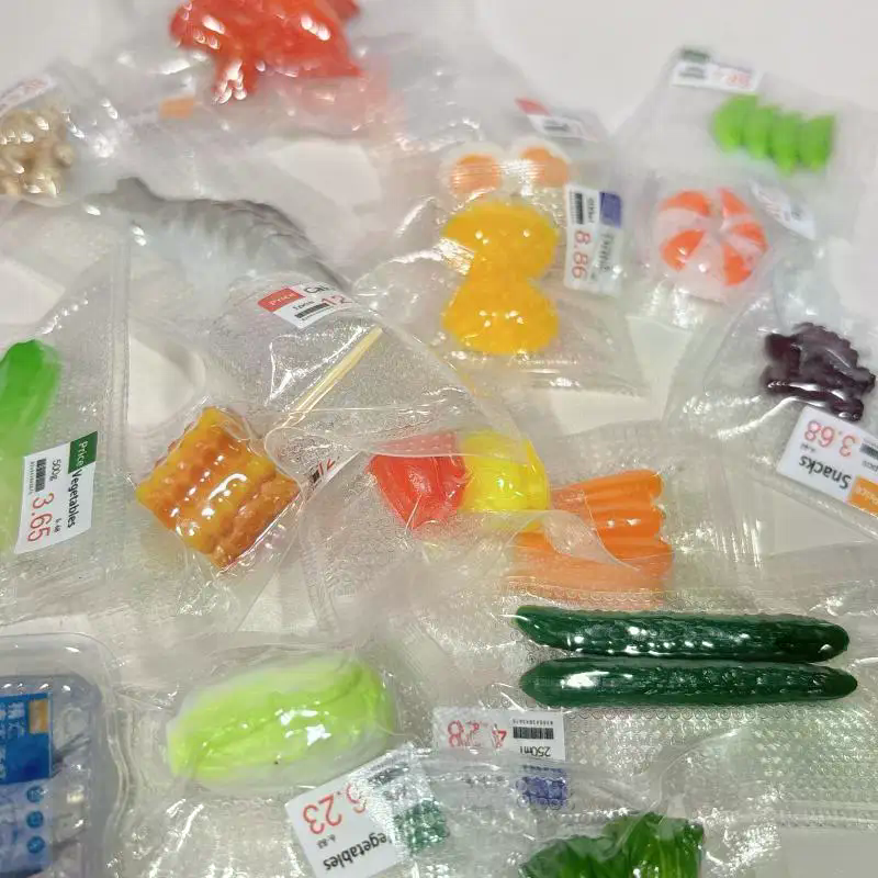 Dollhouse Miniature Food Set Vegetables Fruits Seafood Vacuum Pack 1/12 Scale Play Scene Simulation Model Accessories