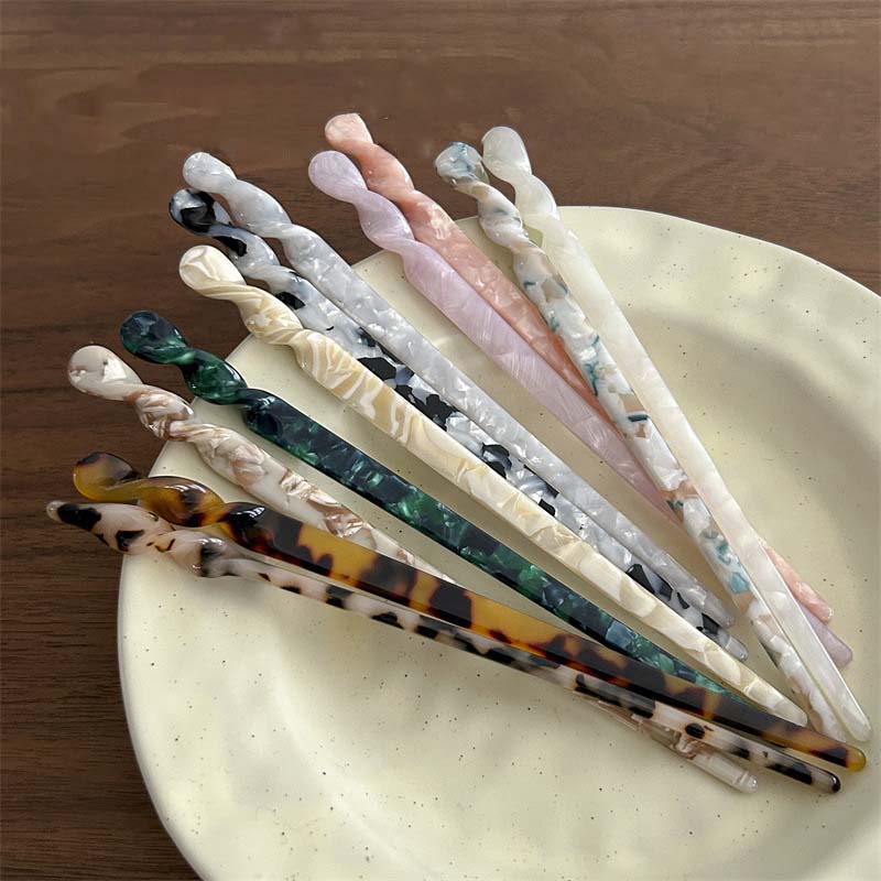 New Step Shake Japanese Korean Acetic Acid Hairpin Simple Ancient Style Curly Hair Versatile Daily Headwear Modern Hairpin Plain