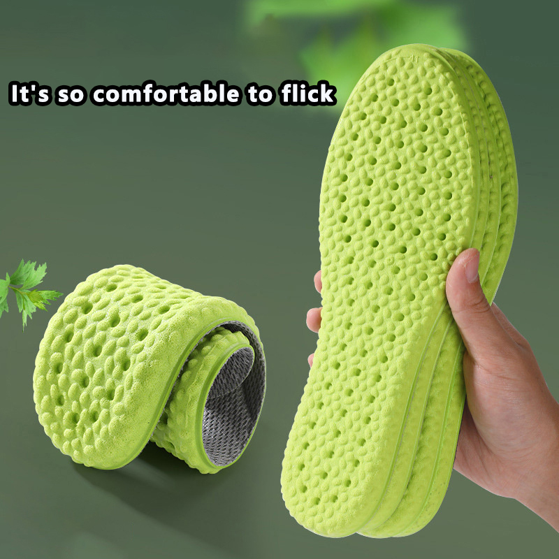 HUA Shock Absorption Comfortable Breathable Wormwood Deodorant Insole Arch Support Latex Soft Sweat Absorbing Running Feet Care