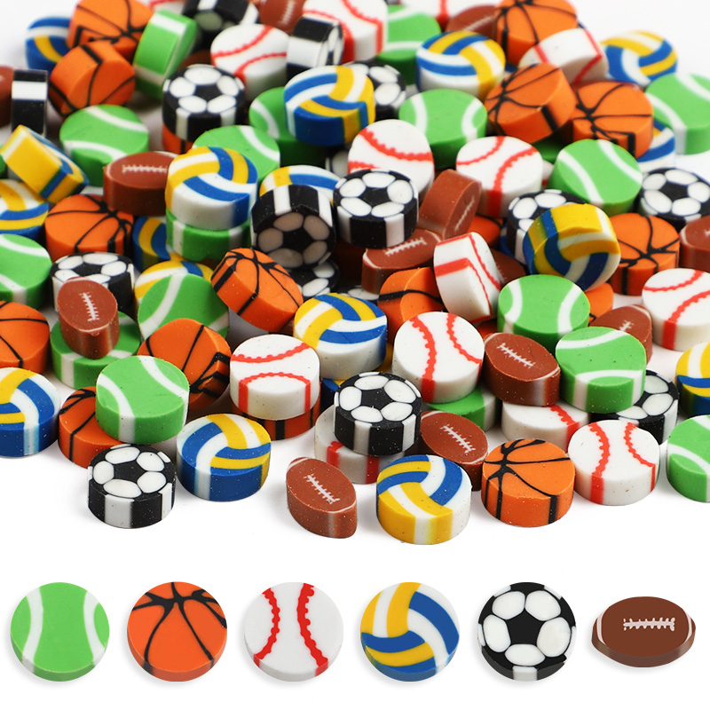 50pcs Soccer Erasers, Mini Football Shaped Erasers For Cute Sports Themed Stationery Ideal For School Supplies, Party Favors