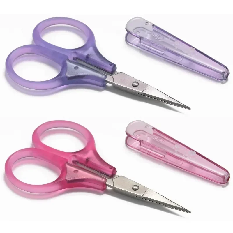 1pc Compact Precision Craft Scissors Stainless Steel Blades with Protective Cap, Tsa-Approved for Travel Stationery