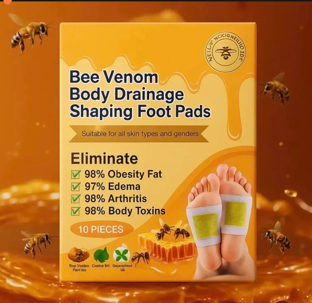 Bee Venom Body Drainage Foot Pads | Natural Detox Foot Patch | Overnight Foot Care Pads | Deep Cleansing & Refreshing Foot Pads