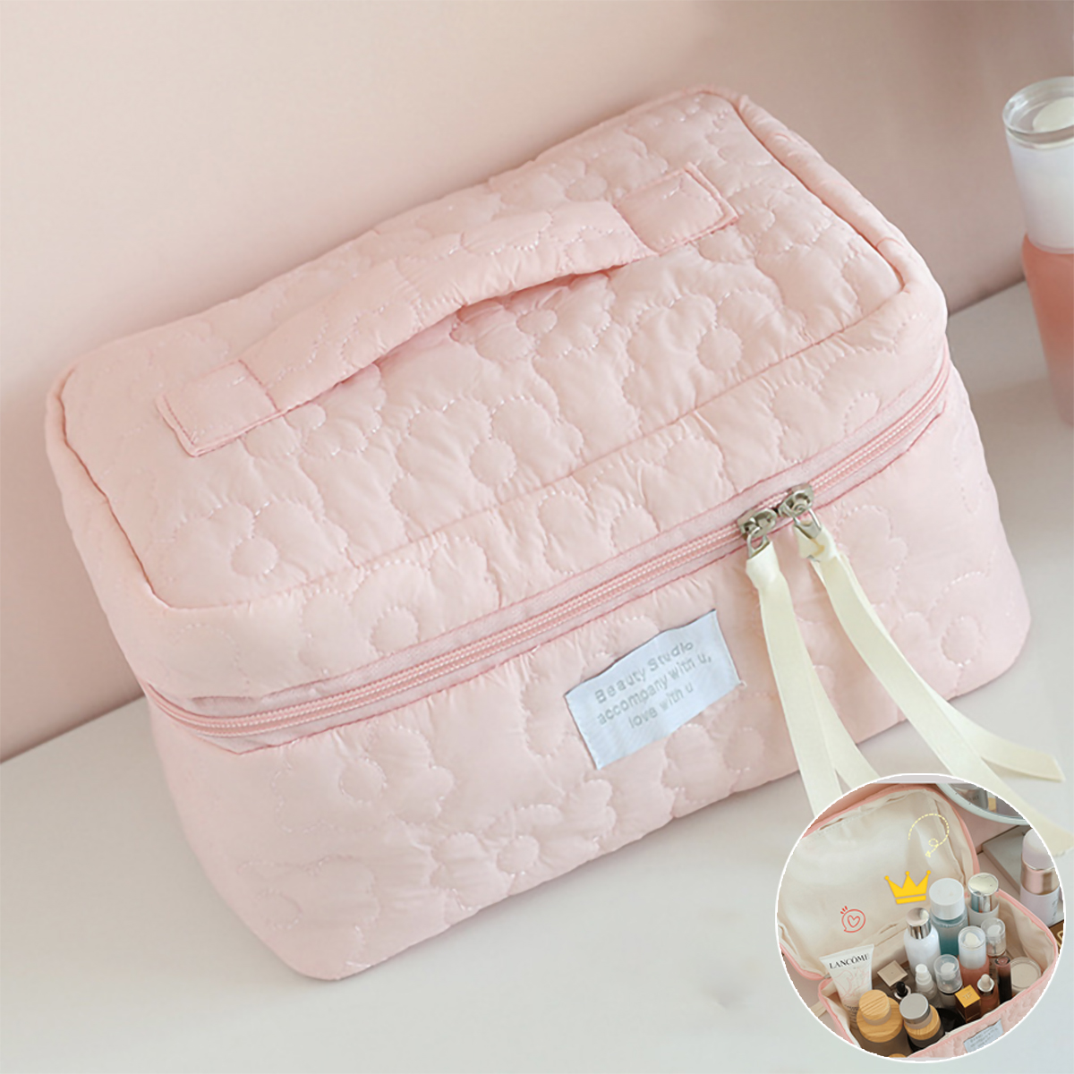 Ins Style Candy Color Makeup Bag New Light Luxury Women's Bag Lipstick Pack Portable Travel Cosmetic Storage Toiletry Bag
