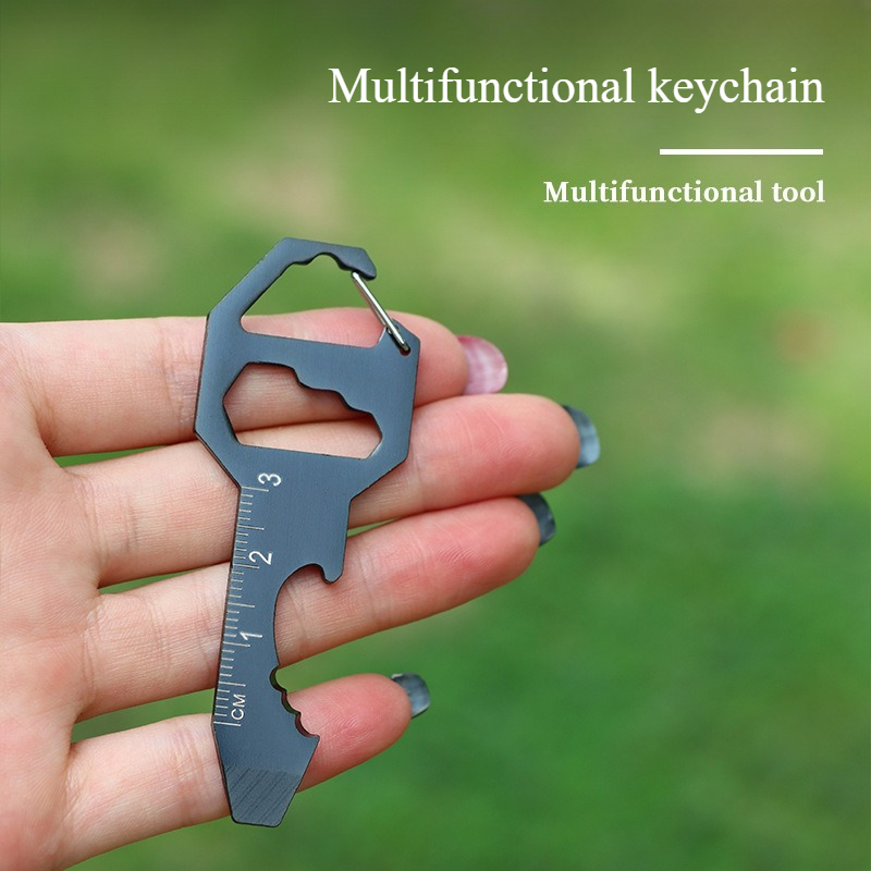 Card-type EDC Tool - Multi-functional Keychain Bottle Opener Hexagonal Pendant Measuring Tape Portable Screwdriver Mini Tools pen gpt