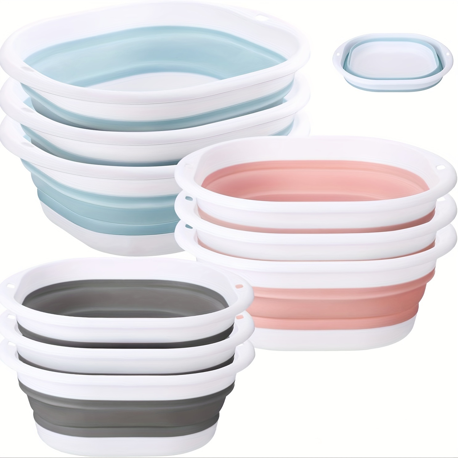1PC Small Portable Foldable Wash Basin, Vegetable Basin, Foot Basin. Easy To Clean, Lightweight And Extendable.