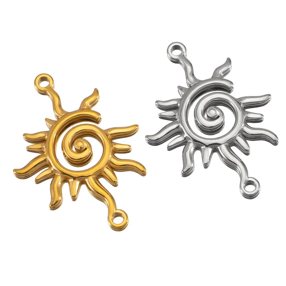 2pcs Stainless Steel Flame Sun Ray Double Hole Pendant Connector for DIY Earrings Bracelet Jewelry Making Supplies Accessories pen gpt