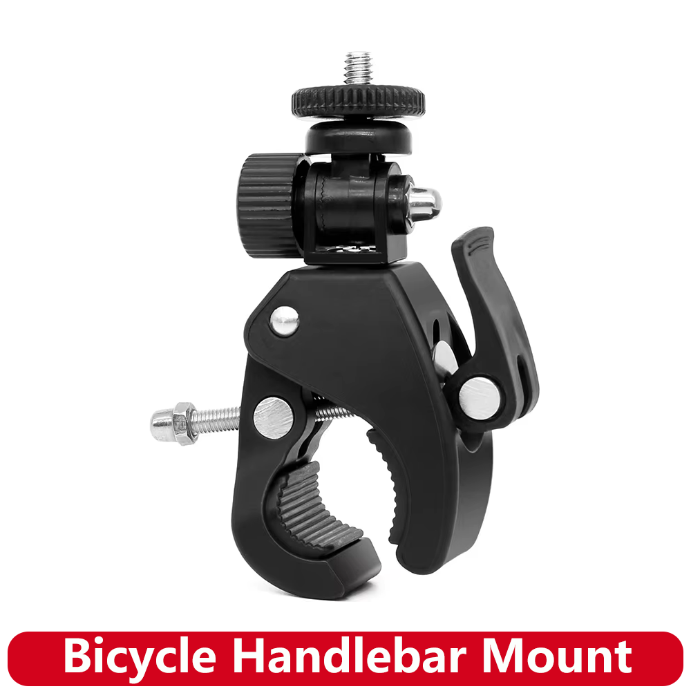 Bike Handlebar Clamp Mount 1/4 Screw 180 Adjustable Bicycle Holder for Insta360 Action Camera LED Light 1/2/3/5/10 PCS
