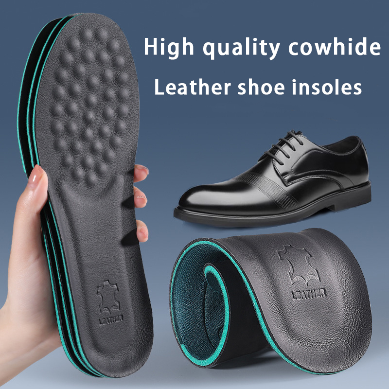 1Pair/2Pair leather sports insoles Men's breathable massage insole Shock-absorbing Shoe Sole Soft and comfortable Shoe Pads