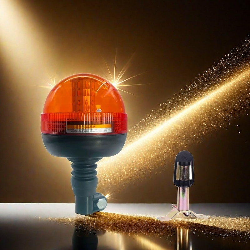 12V 24V 40 LED Amber Truck Car Tractor Flexible Warning Emergency Strobe Light Mount Flashing Beacon Rotating Signal Lamp