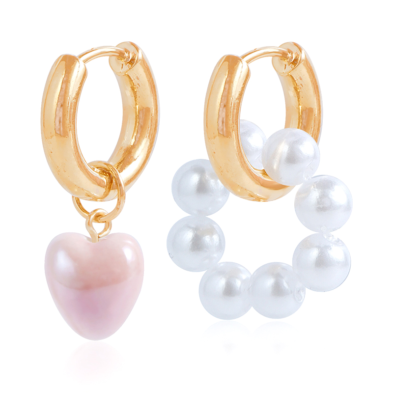 High Quality Earrings For Women Girls Sweet Versatile Earrings 1Pair Fashion Exquisite Asymmetric Heart Pendant Earrings