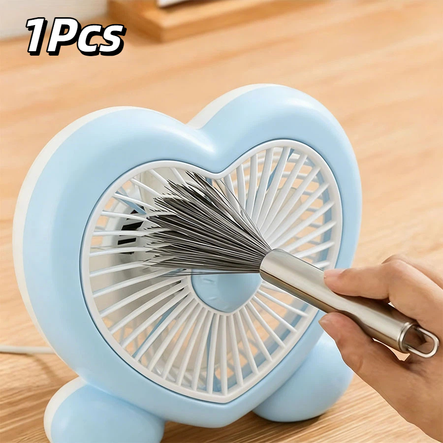 1pc Long Handle Wall Hanging Cleaning Brush Fan Dust Removal Brush Multifunctional Crevice Dust Cleaner Home Cleaning Tool