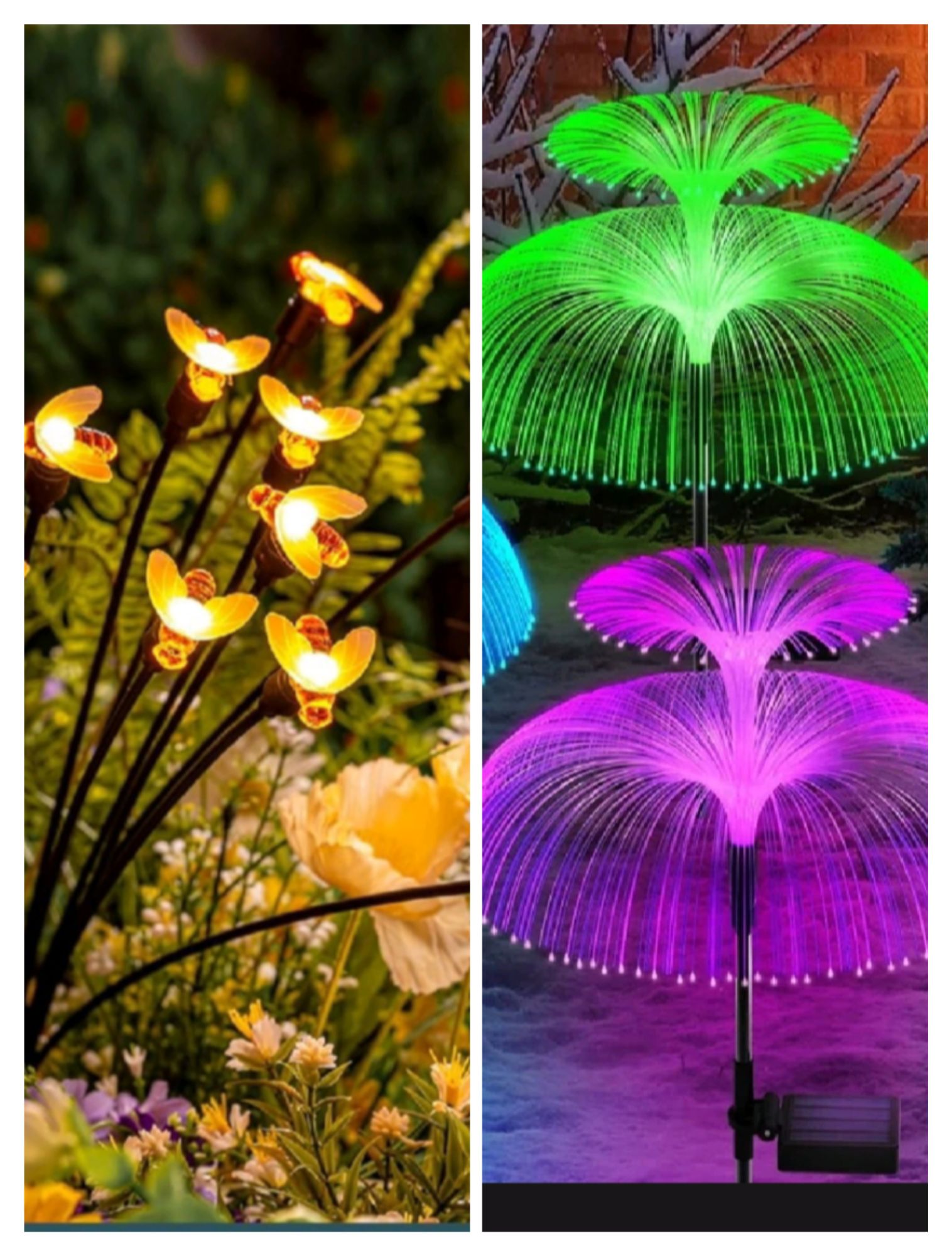 Bees and Jellyfish Combo Offer 1 and 1 piece of Both Waterproof LED Garden Solar light