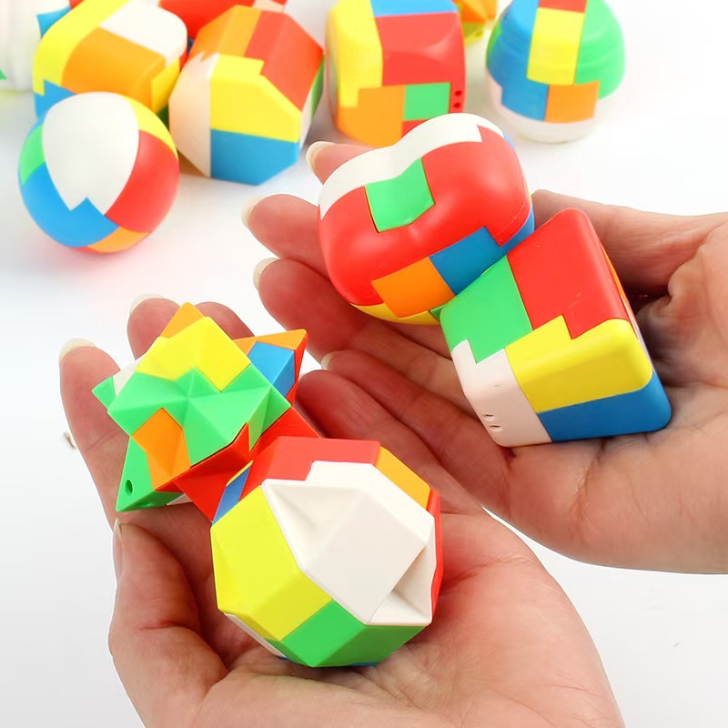 12PCS Luban Lock 3D Plastic Unlock Interlock Puzzle Sensory Educational Toys for Mind IQ Logic Test Brain Teaser