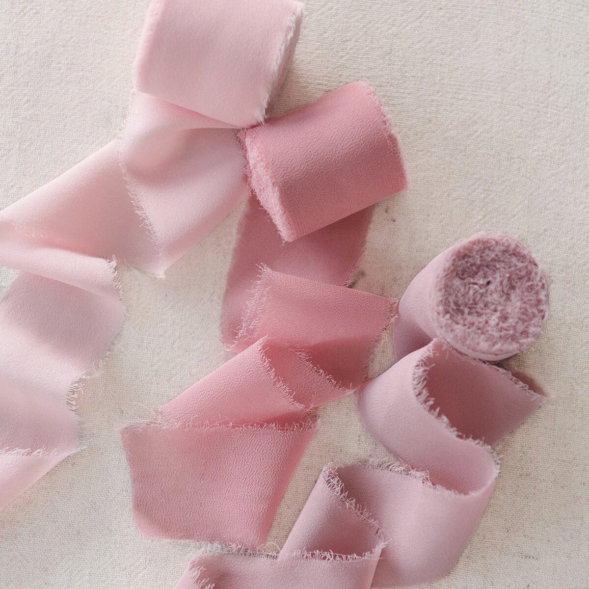 1pc Handmade Frayed Edged Satin Chiffon Silk Ribbon For Wedding Invitation Wrapping Bouquets Birthday Party Decorations