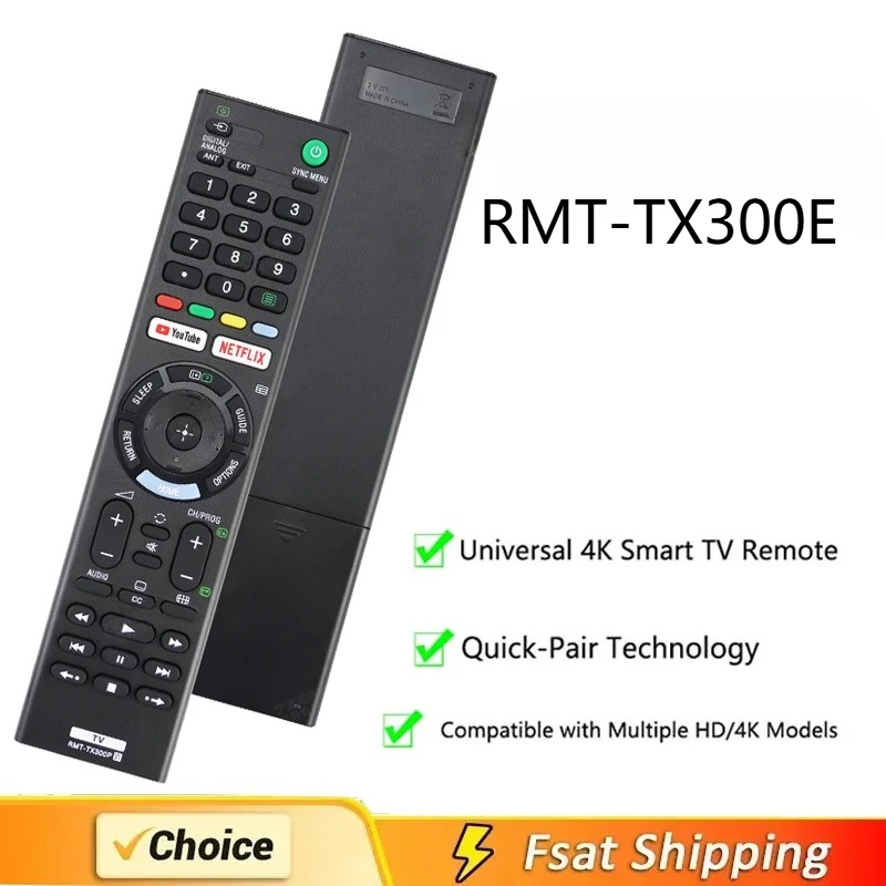 New RMT-TX300E Remote Control For LED Smart TV LCD For Youtube/Netflix Button KD-55XE8505 KD43X8500F RMT-TX300P KD65X7
