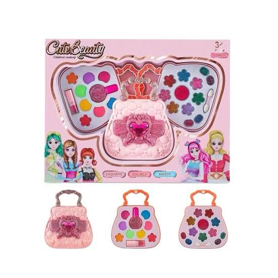 Kids Makeup Kit for Girls - Cute Princess Cosmetic Handbag Set (Washable & Safe Toy)