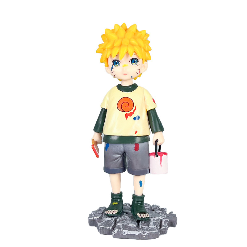 16cm Anime Figurines Uzumaki Naruto Q Version Early Childhood Painting PVC Action Figure Collection Model Toys
