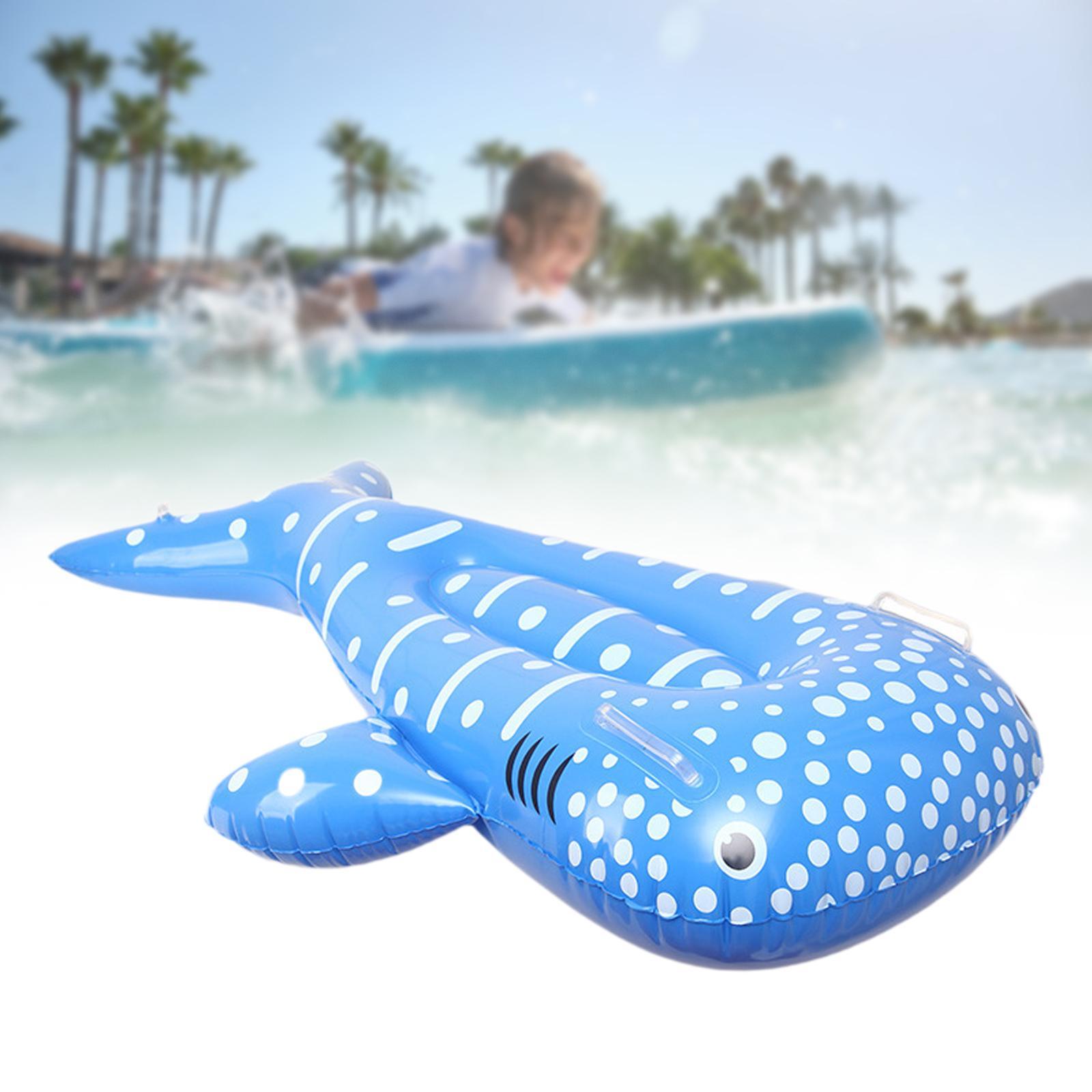 Children Inflatable Rideable Whale Pool Raft Decoration 47.2x29.5inch PVC for Summer Beach Multipurpose Lightweight Accessory