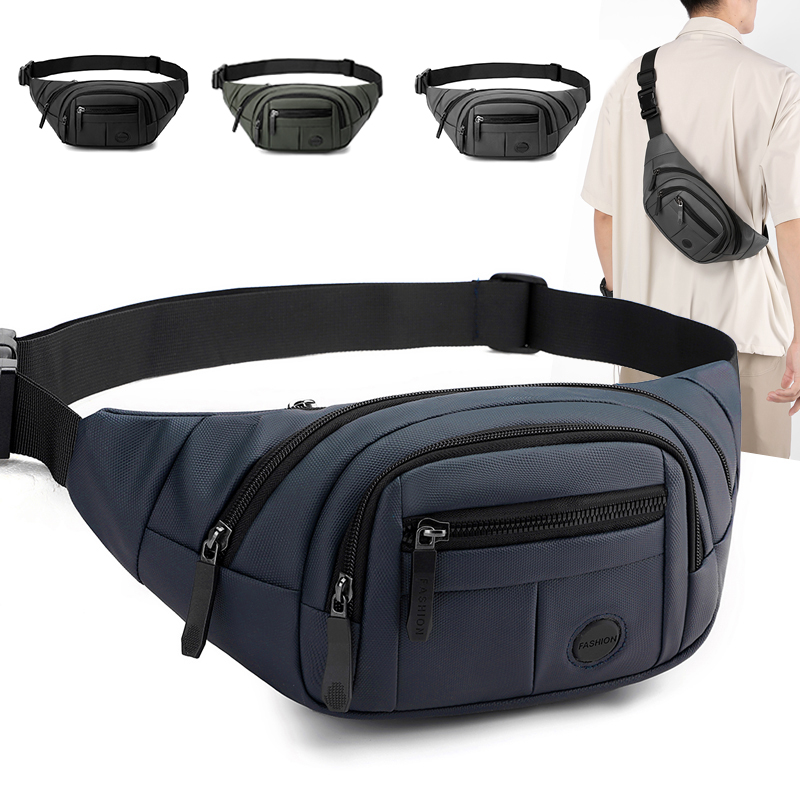 Multi Functional Men's Chest Bag Multiple Pockets Sports Chest Bag Suitable for Business Commuting Sports Cycling Etc