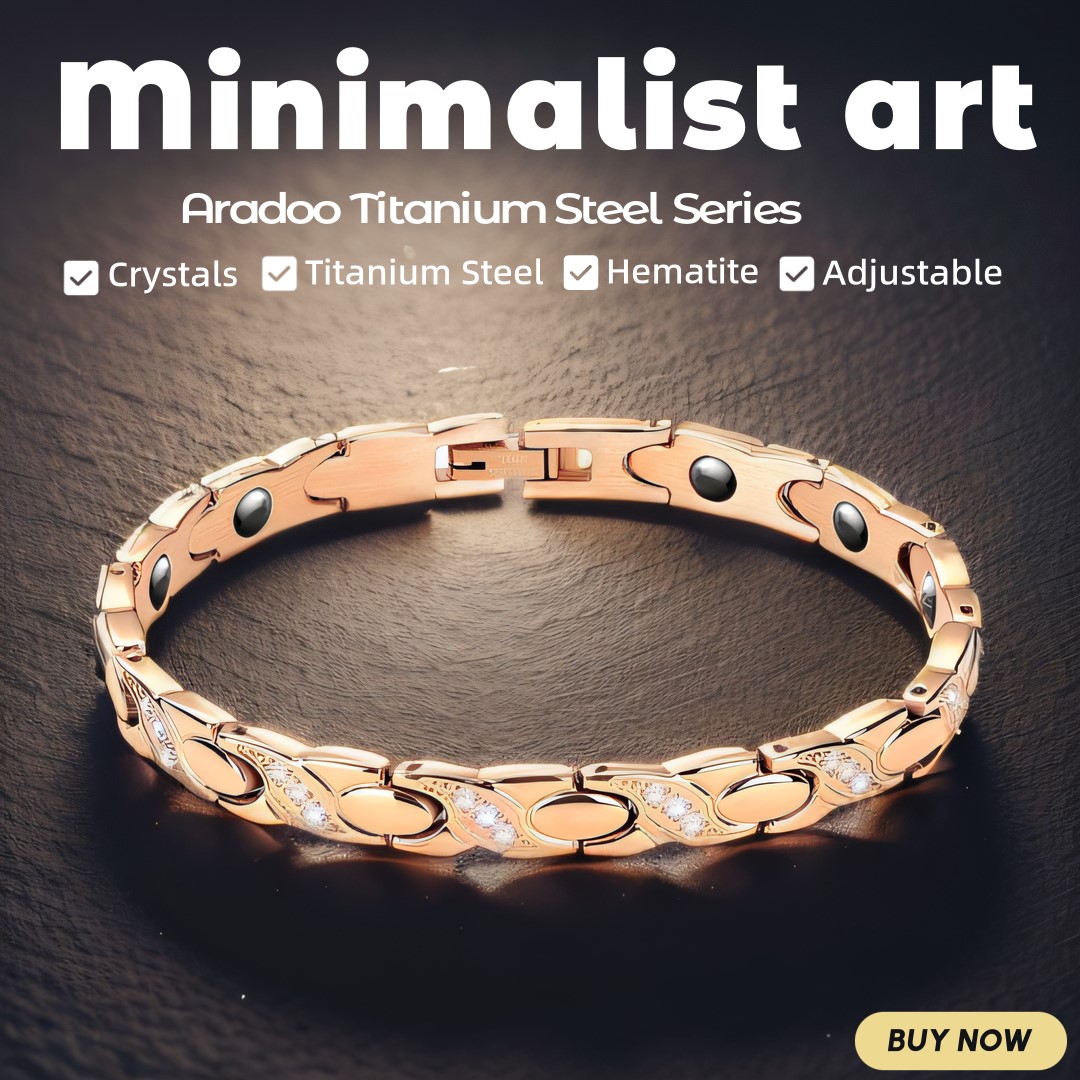 ARADOO Titanium Steel Bracelets for Women With Zirconia Magnetic Therapy Bracelet Jewelry