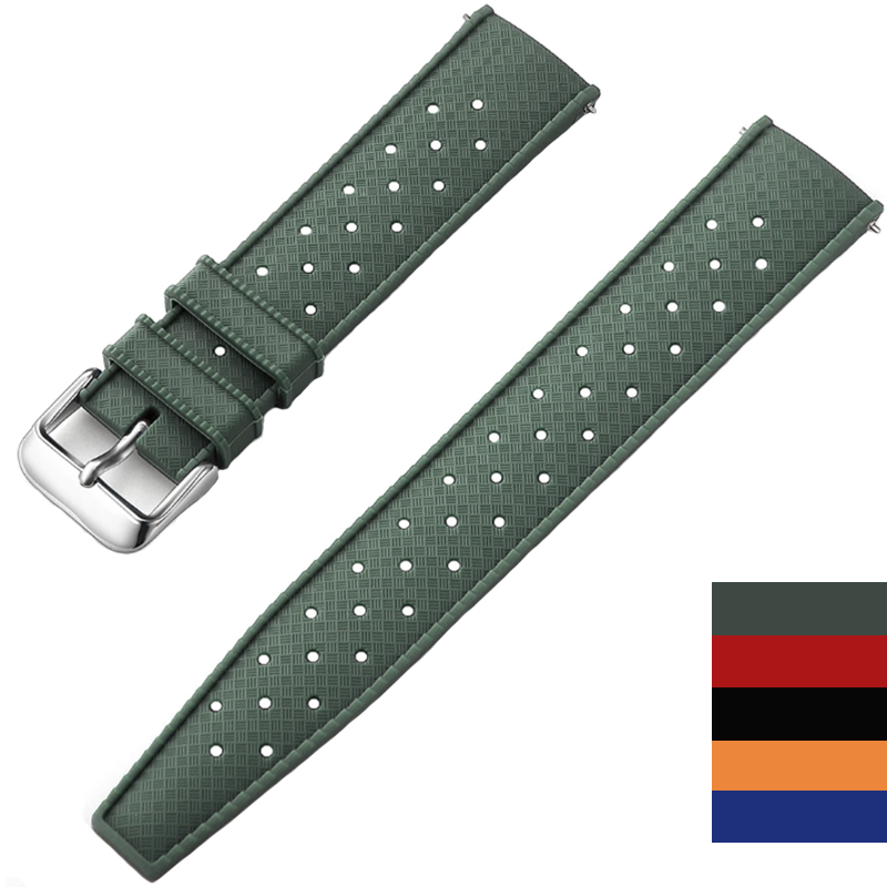 Classic Tropical FKM Watch Strap for 20mm 22mm Watchband for Oris Wristbelt for Replaement Bracelet Belt