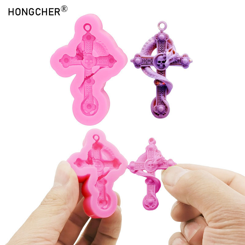 Halloween skull dragon crossbones silicone mold DIY necklace pendant jewelry resin jewelry accessories drip molds
