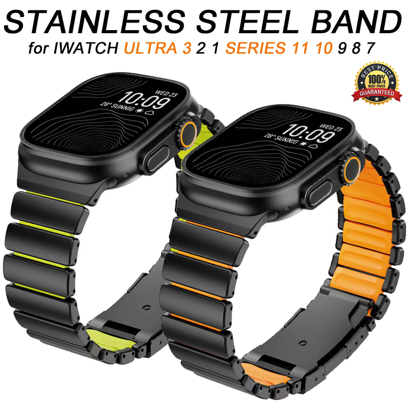 Titanium Silicone Luxury Strap for Watch Ultra 3 2 49mm 46mm 45mm 44mm 42mm Band for Iwatch Series 11 10 9 8 7 6 SE3
