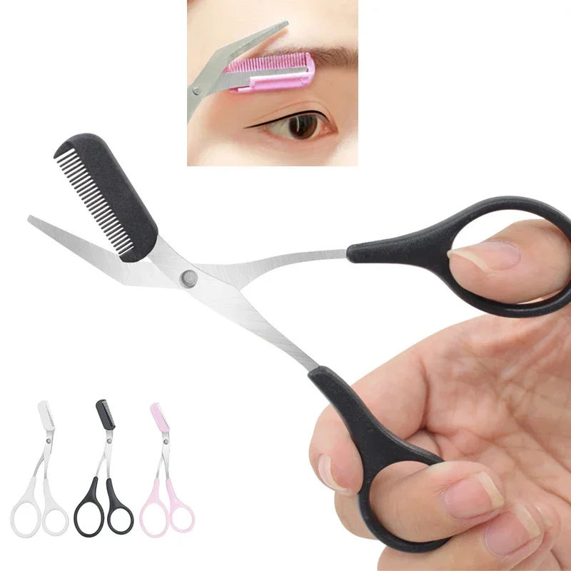 1Pcs Safe Eyebrow Trimmer Stainless Steel Eyebrow Scissors with Comb Hair Removal Shaver Eyebrows Shaping Makeup Tool for women dr. eyemo