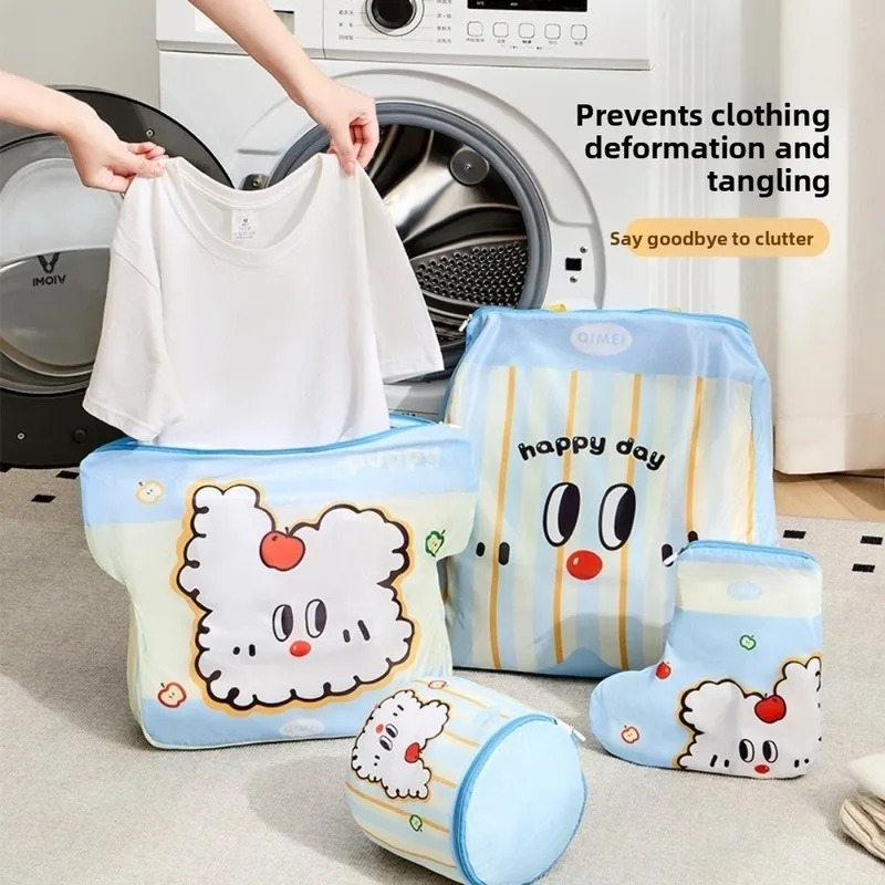4pcs /set Anti-deformation Classification Laundry Bag Fine Mesh Thickened Lingerie Wash Bags Saving Space Large Capacity