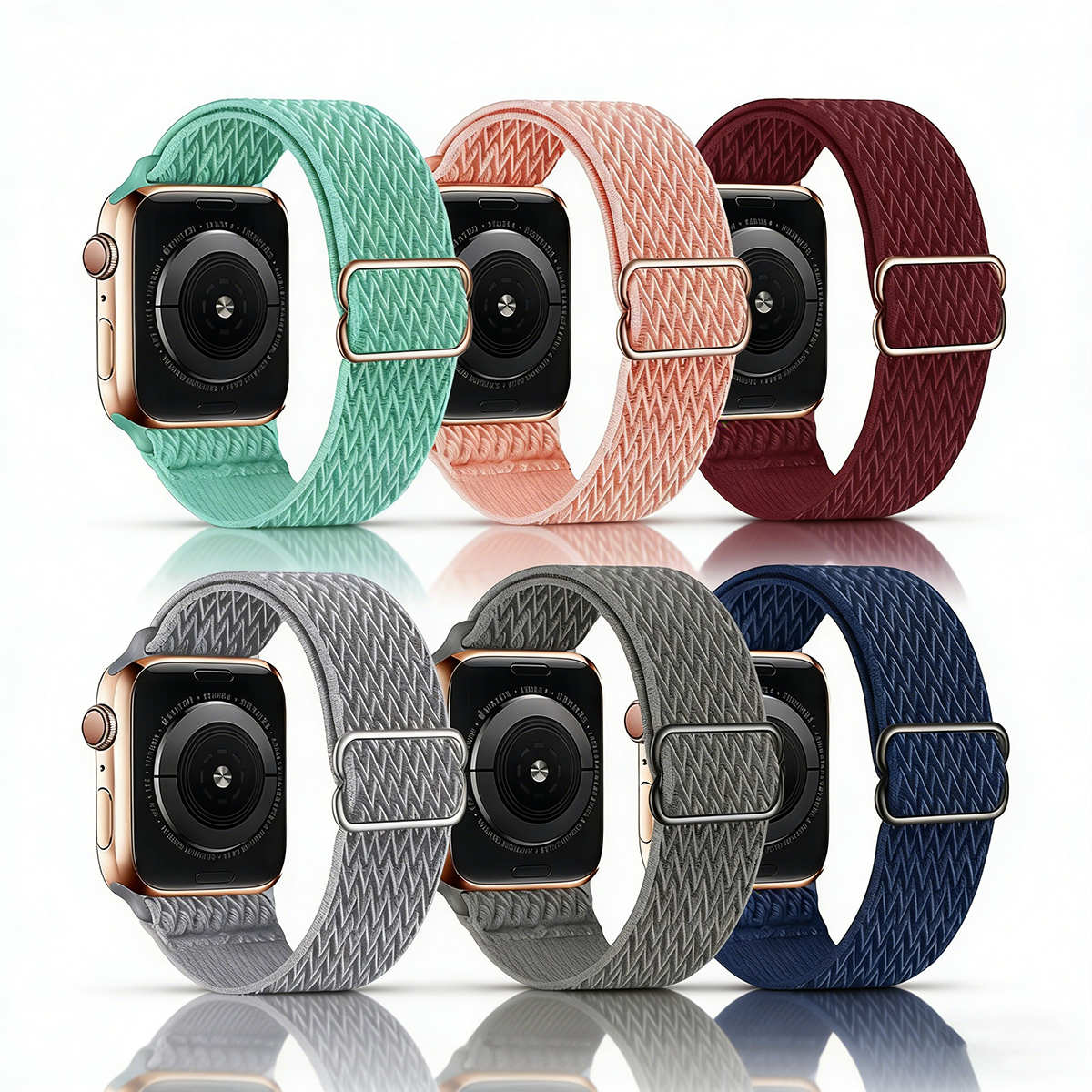 Stretchy Nylon Band for Watch Series 11 10 Ultra 3/2 SE 42mm 38mm 46mm 41mm 45mm 49mm Adjustable Sport Strap for Women Men