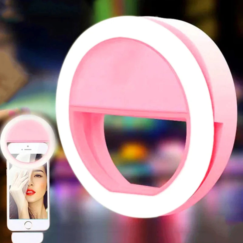 1-4Pcs LED Selfie Ring Fill Light Cell Phone Third Gear Fill Light USB Charge Portable Beauty Flash Photo Beauty Light Live