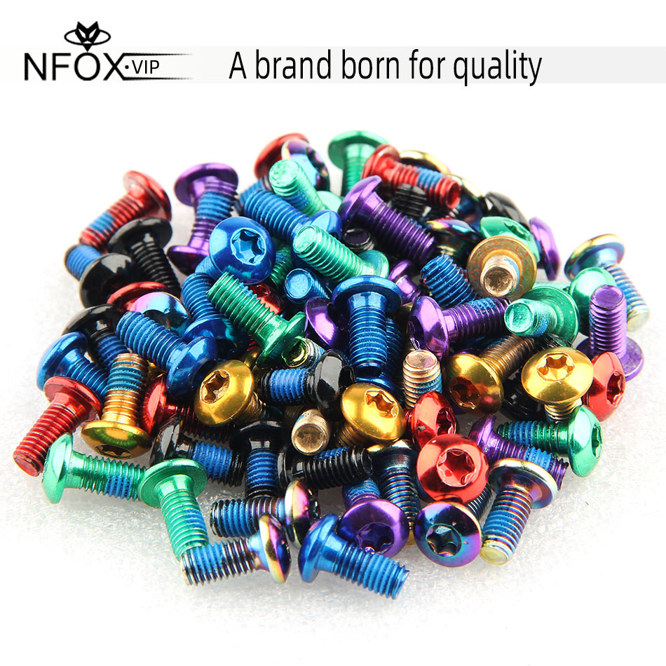 NFOX Electric Scooter Mountain Bike Multiple Colors Stainless Steel Disc Brake Pads T25 Colorful M5x11 Rotor Torx Bolts Screw
