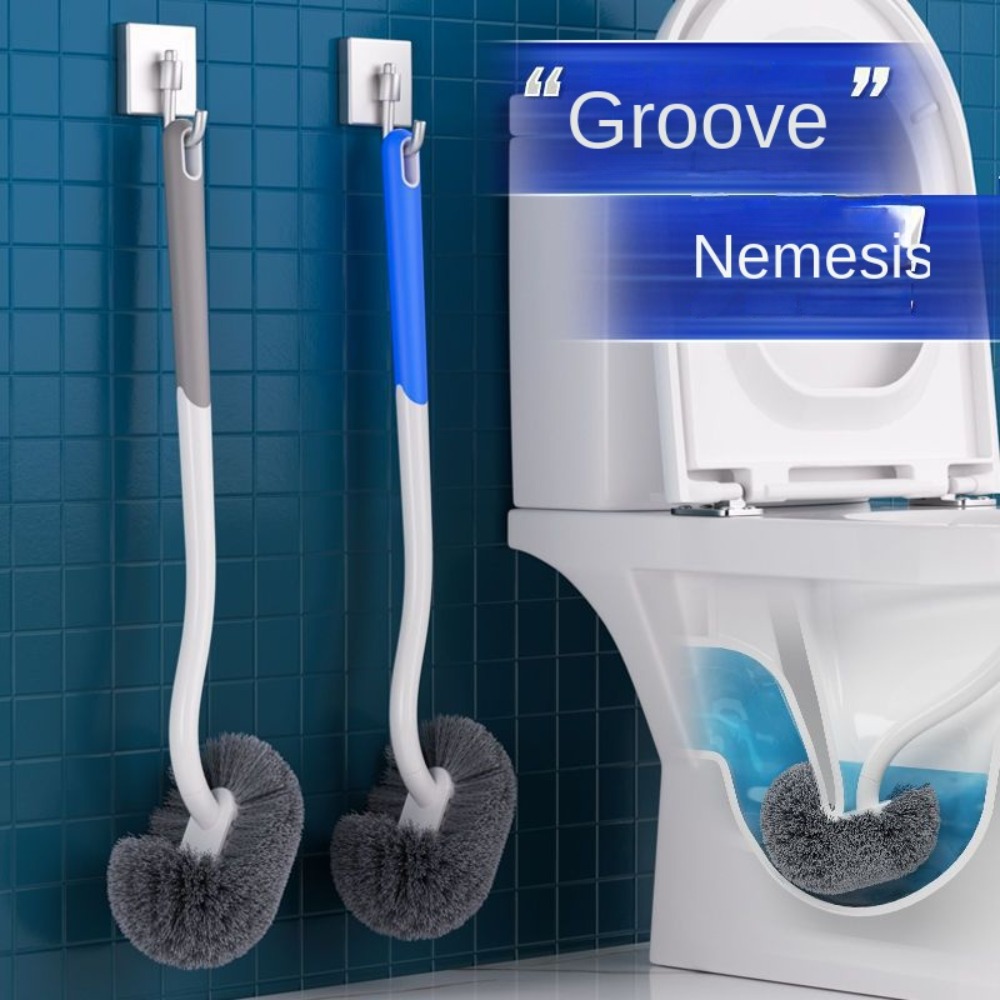 Wall-mounted S-type S-type Toilet Brush No Dead Corners Long Handle Corner Gap Brush Soft Hair Squatting Toilet Cleaning Brush