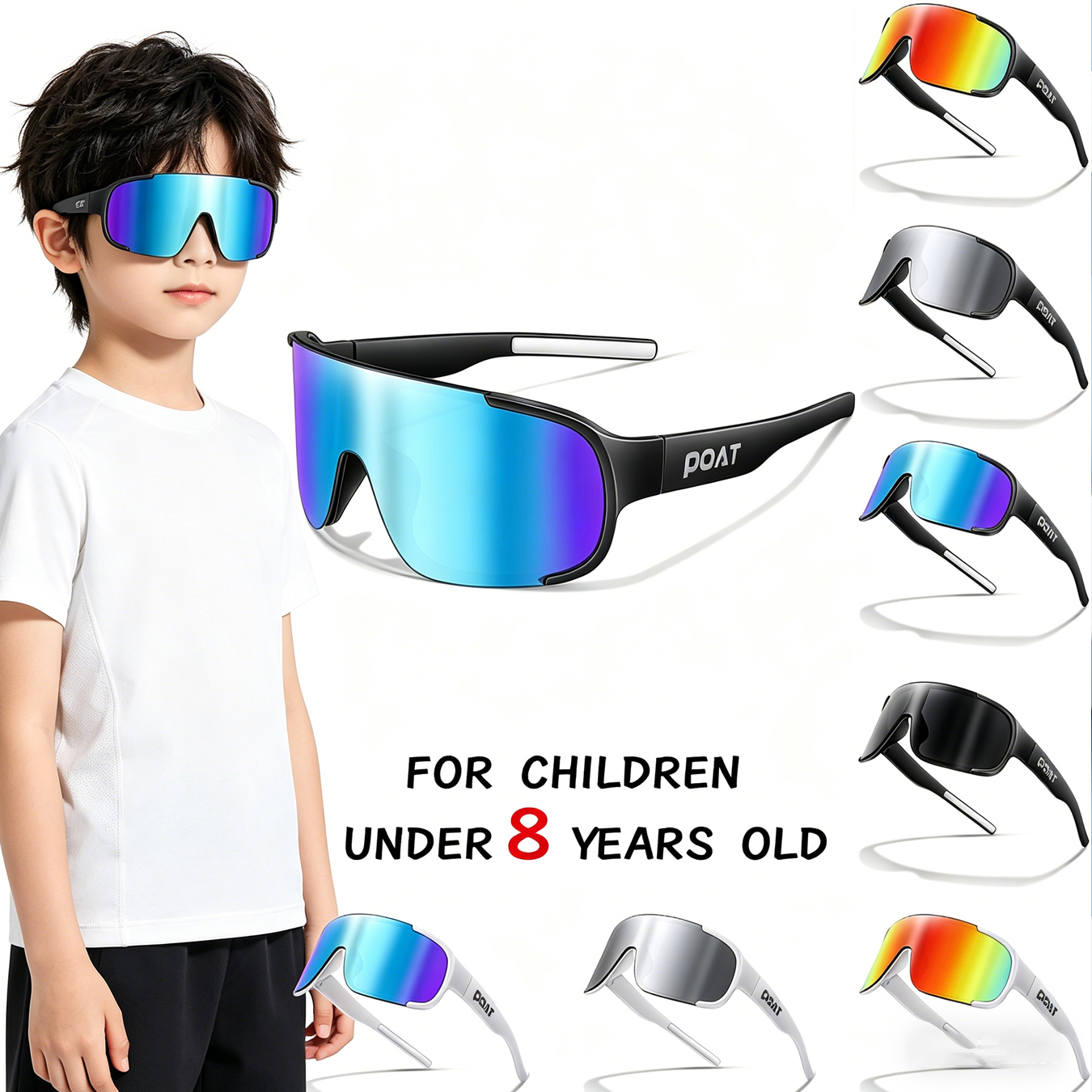 POAT Brand 3-8 Years Children Sunglasses Bike Goggles Outdoor MTB Road Bike Hiking Cycling Eyewear UV400 Kids Boys Girls