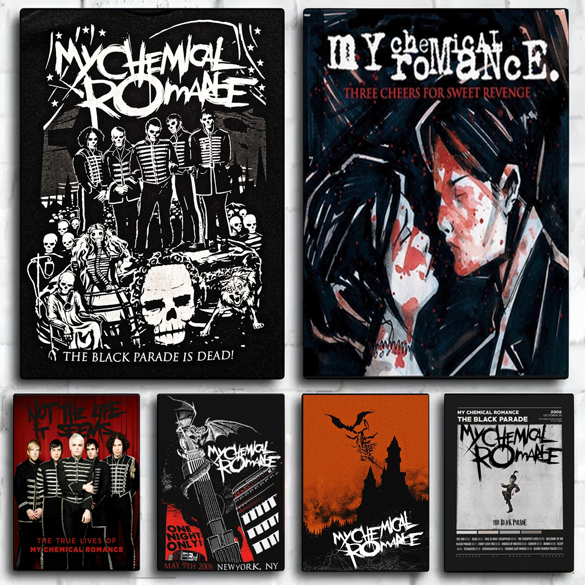 My Chemical Romance Rock Band Canvas Prints Poster Trendy Pop Singer Art Prints Bedroom Wall Art Home Decor Poster Fans